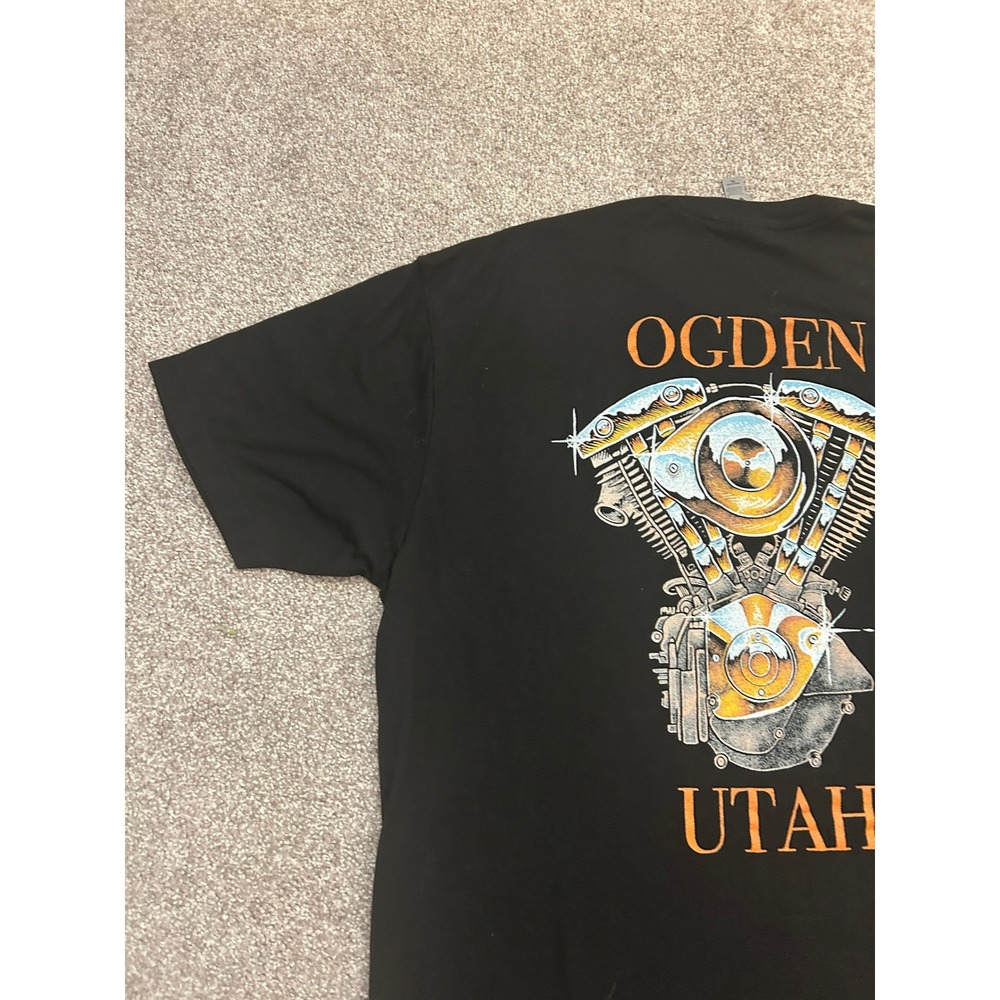 Next Level Apparel Ogden Utah Motorcycle Engine T-Shirt Mens XL Black Excellent - Picture 3 of 12